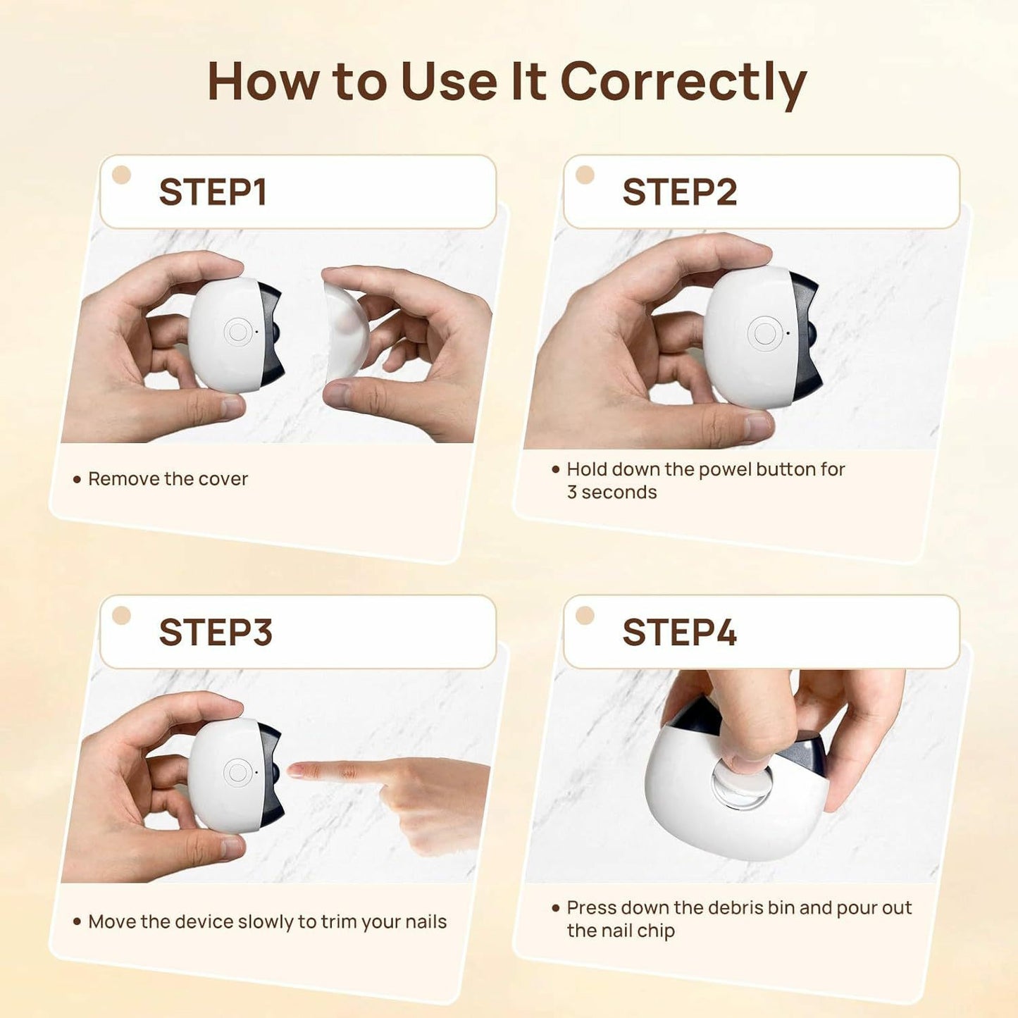 Automatic Electric Nail Clipper Trimmer For Elderly And Children Anti-Splash Home Use Nail Scissors (Random color)