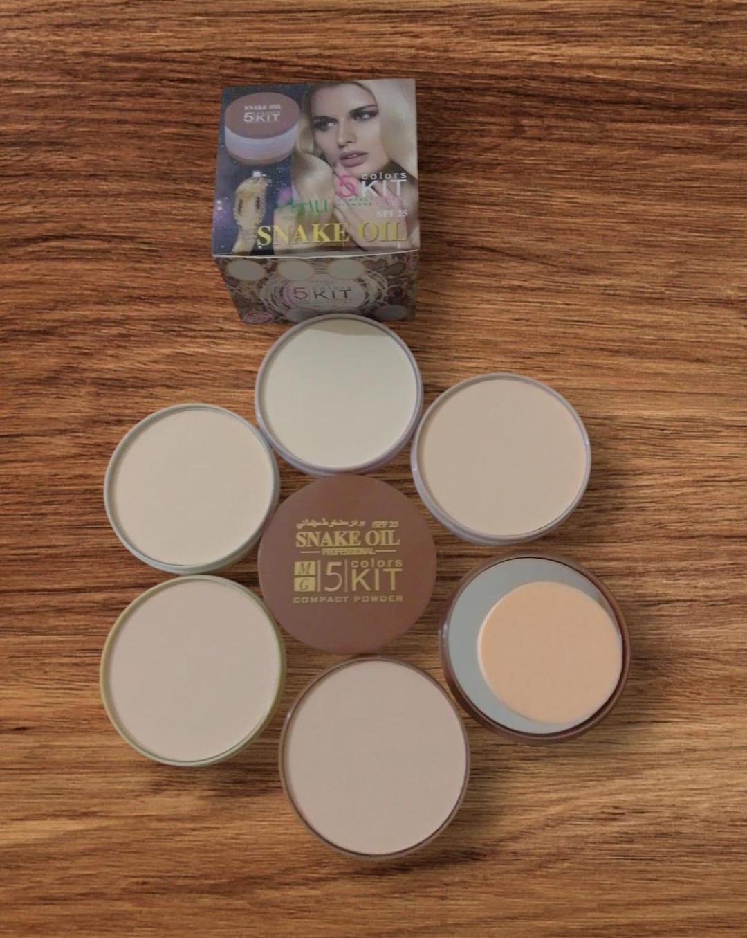 Pack Of 01 - 5 in 1 | Multi-Shade Face Powder Palette with Mirror Natural Finish & Easy Blending