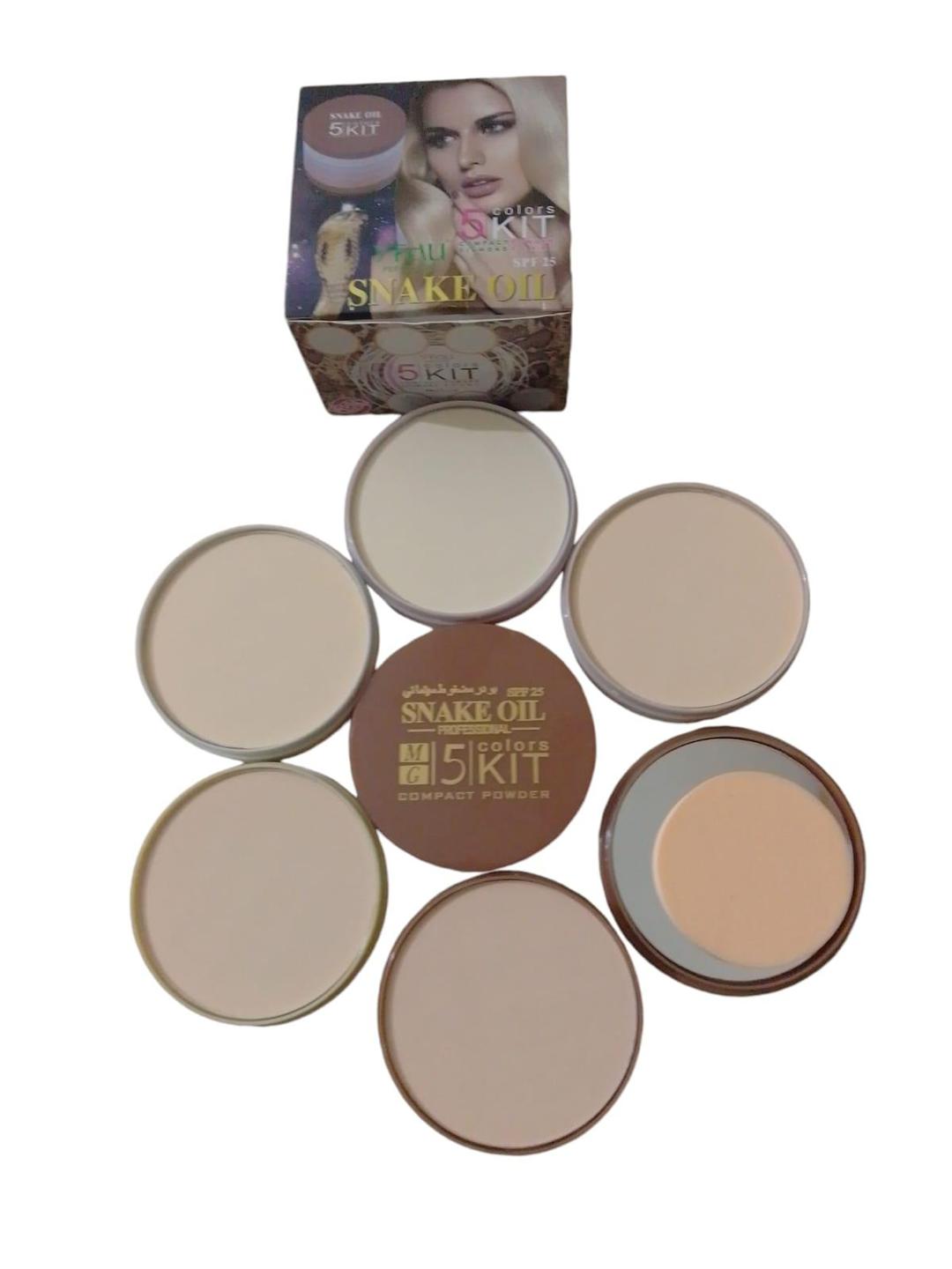 Pack Of 01 - 5 in 1 | Multi-Shade Face Powder Palette with Mirror Natural Finish & Easy Blending