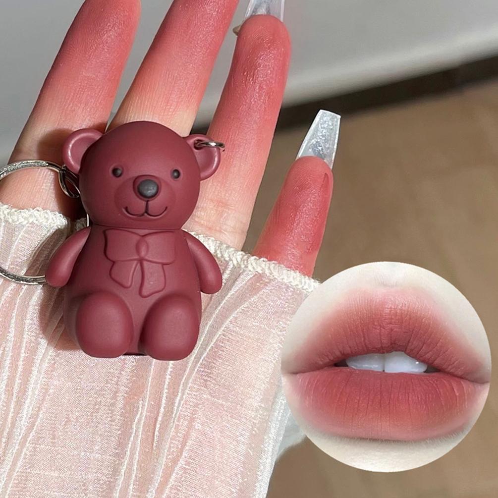 Teddy Bear Keychain Style Lip Gloss – Cute & Portable, Multicolor Shades (Pack of 2)