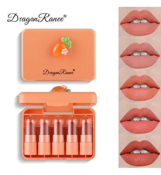 5 Pcs Carrot Mini Lipstick Set | Long Lasting Makeup Waterproof Lipstick (Random Color)